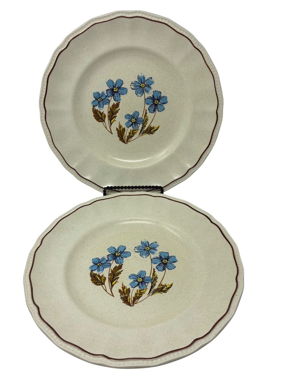 KENSINGTON STAFFORDSHIRE IRONSTONE Dinner Plate "Hyde Park" Blue Flowers Cottage
